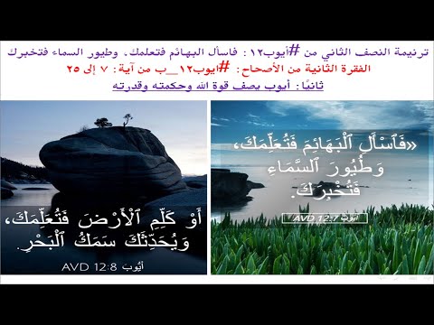 ترنيمة النصف الثاني من #أيوب12 فاسأل البهائم فتعلمك، وطيور السماء فتخبرك (على وزن #سلطانك_اعظم_سلطان